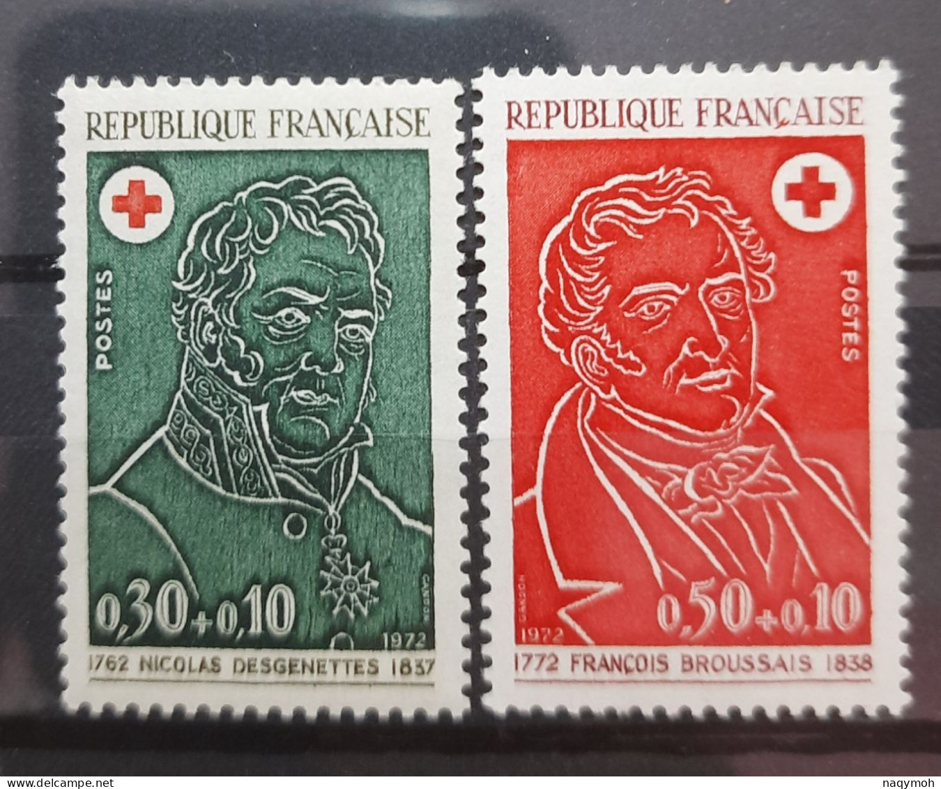 France Yvert 1735-1736** Année 1972 MNH.Paire Croix Rouge. - Neufs