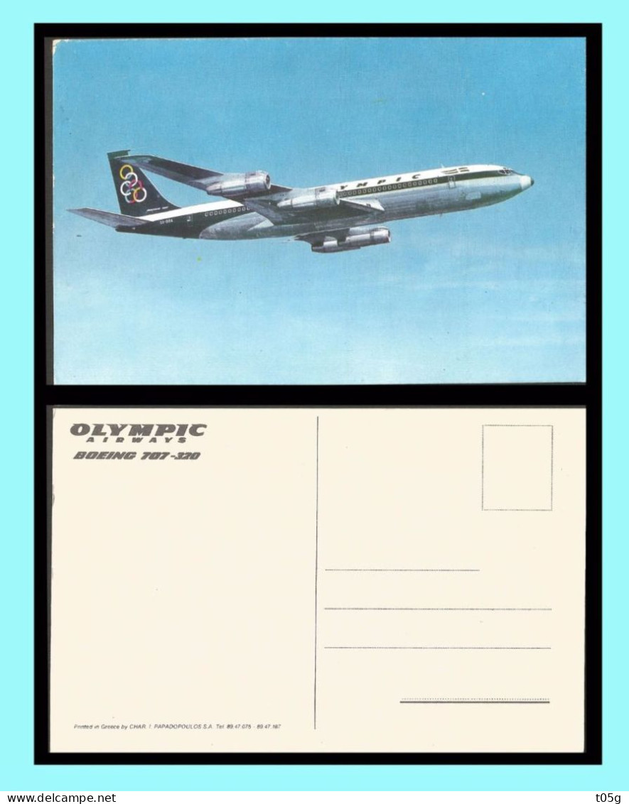 GREECE -GRECE-HELLAS: AIRPLANE BOEING 747-200.B Olympic Airways.  Advertising Postcard - Cartas & Documentos