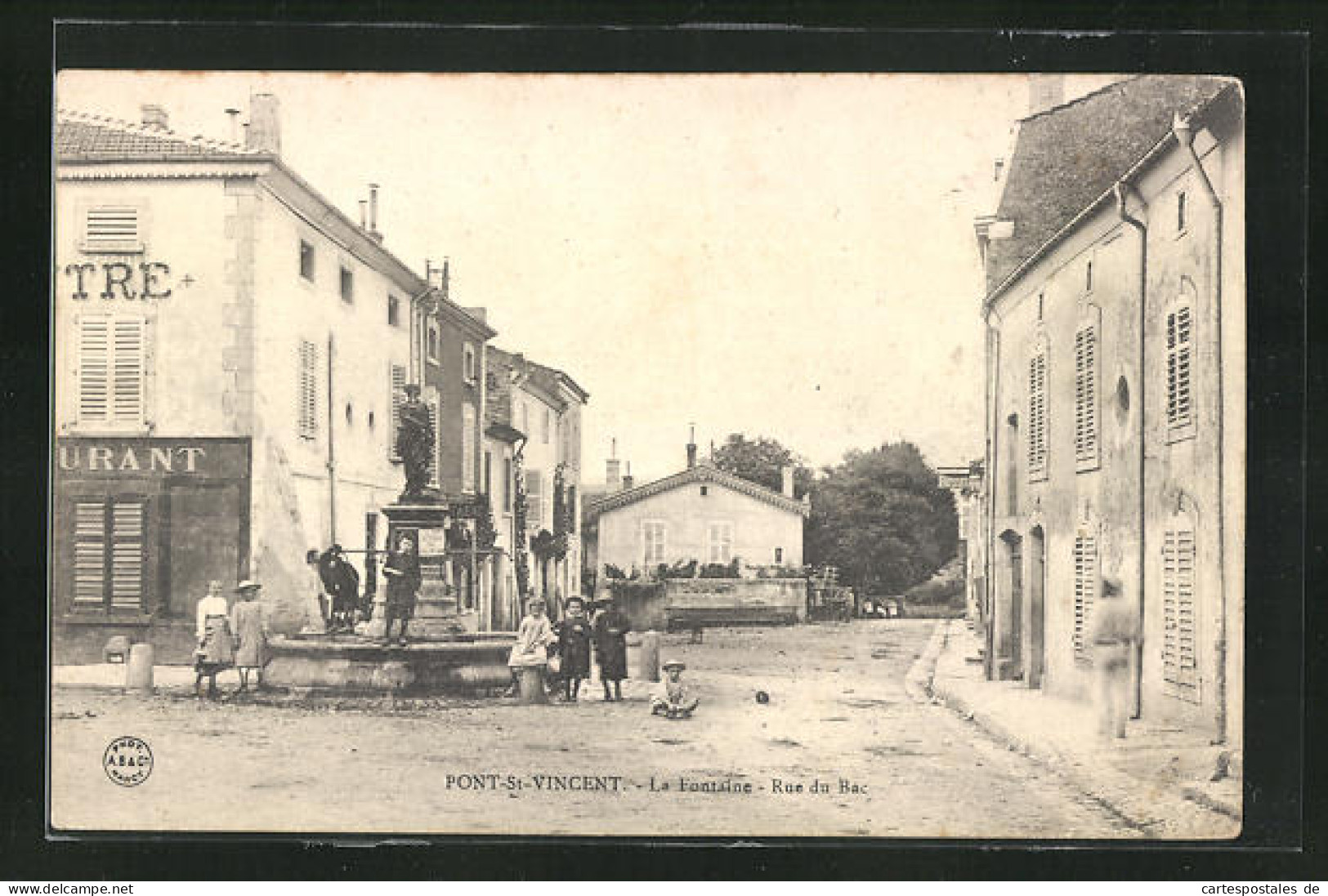 CPA Pont-Saint-Vincent, La Fontaine - Rue Du Bac  - Autres & Non Classés