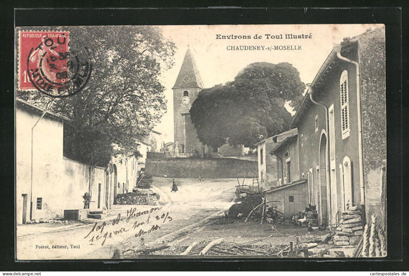 CPA Chaudeney-sur-Moselle, Vue Sur L'Église  - Autres & Non Classés