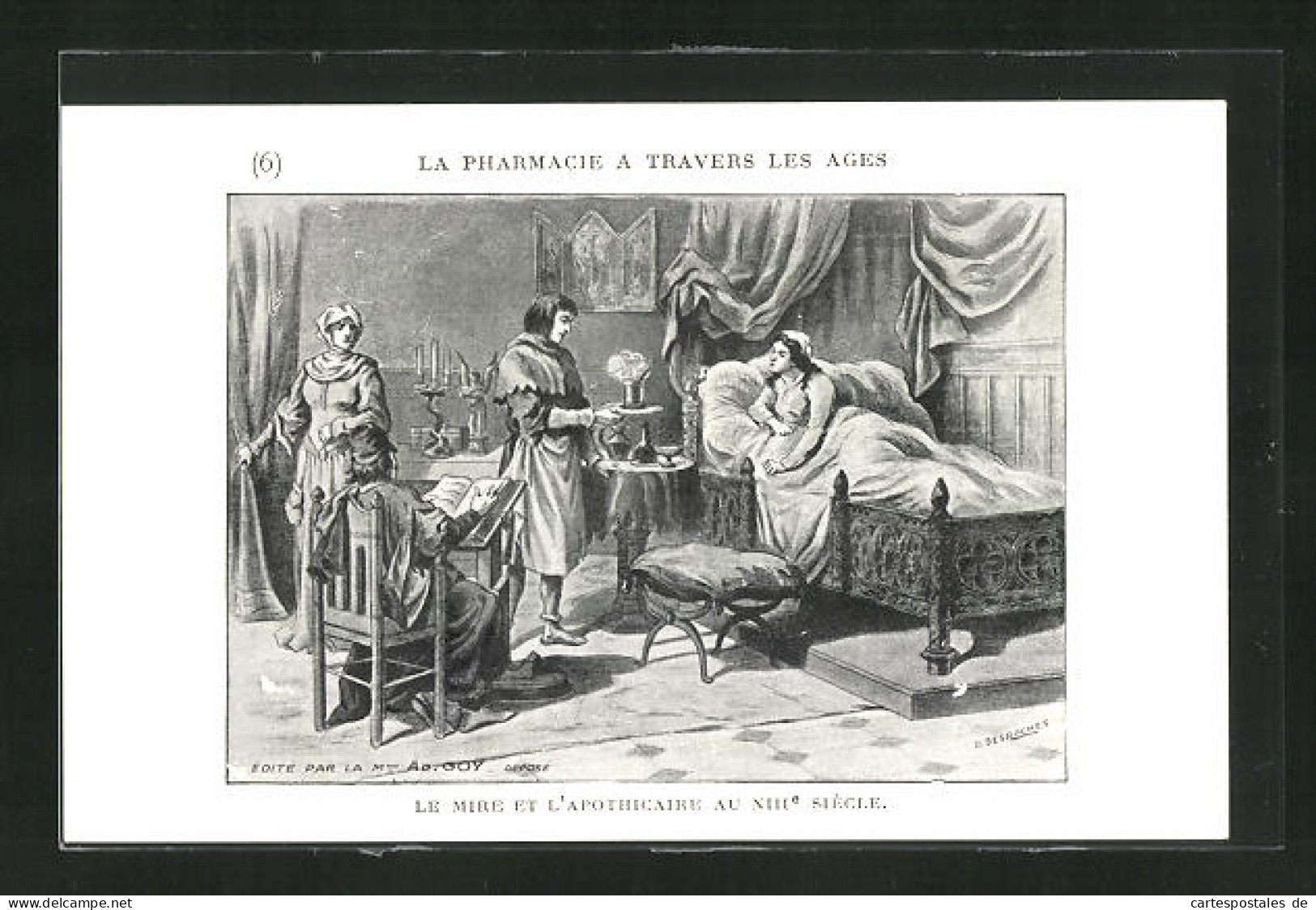 Künstler-AK La Pharmacie A Travers Les Ages: Le Mire Et L`Apothicaire Au XIII Siecle  - Santé