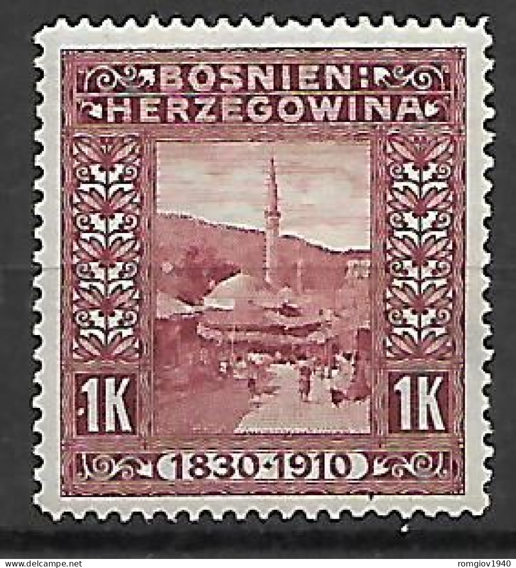BOSNIA EZERGOVINA POSTA MILITARE 1910  GENETLIACO IMPERATORE D'AUSTRIA UNIF. 58   MLH VF - Bosnia Herzegovina