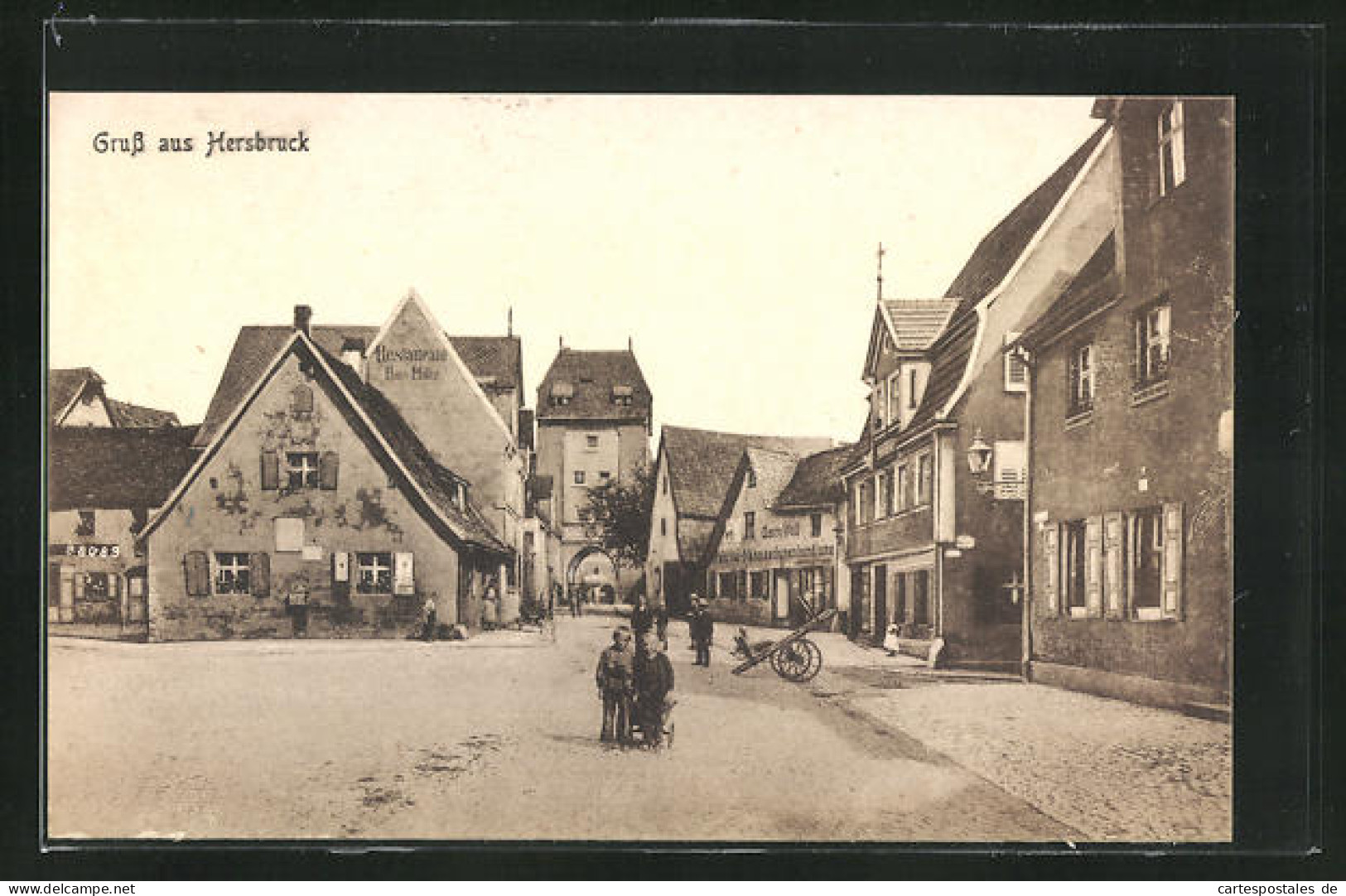 AK Hersbruck, Strasse Am Spitaltor Mit Fahrrad-Nähmaschinenhandlung  - Hersbruck