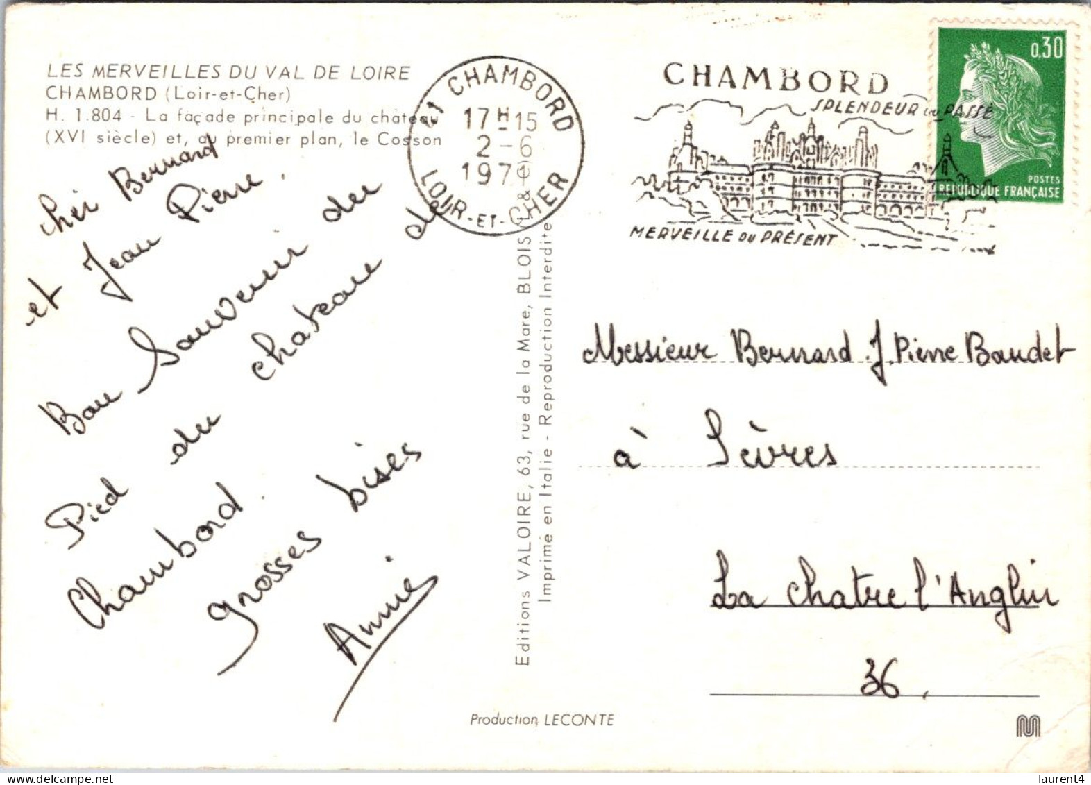 27-4-2024 (3 Z 11) France - (posted 1971) Château De Chambord - Kastelen