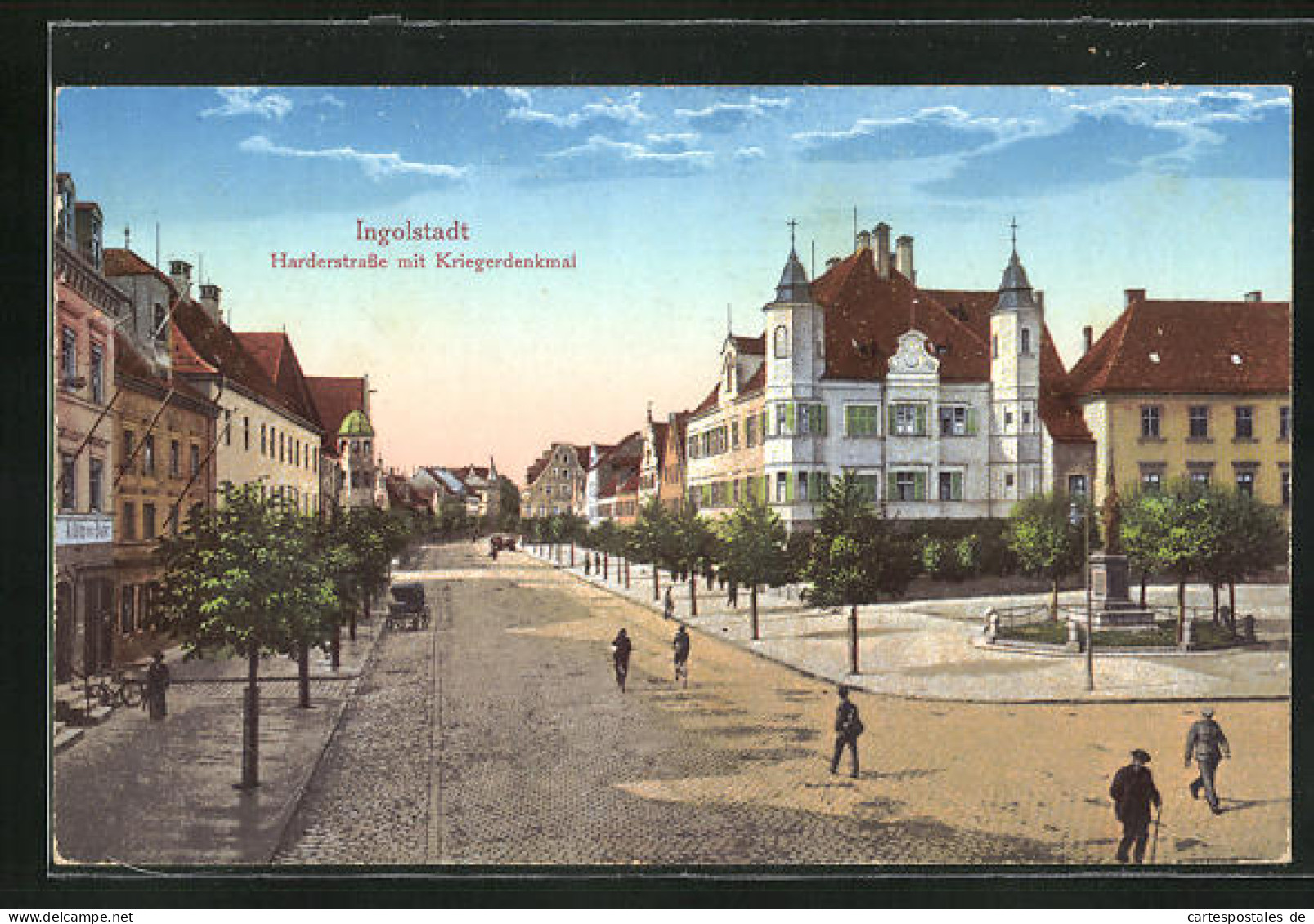 AK Ingolstadt, Harderstrasse Mit Kriegerdenkmal  - Ingolstadt