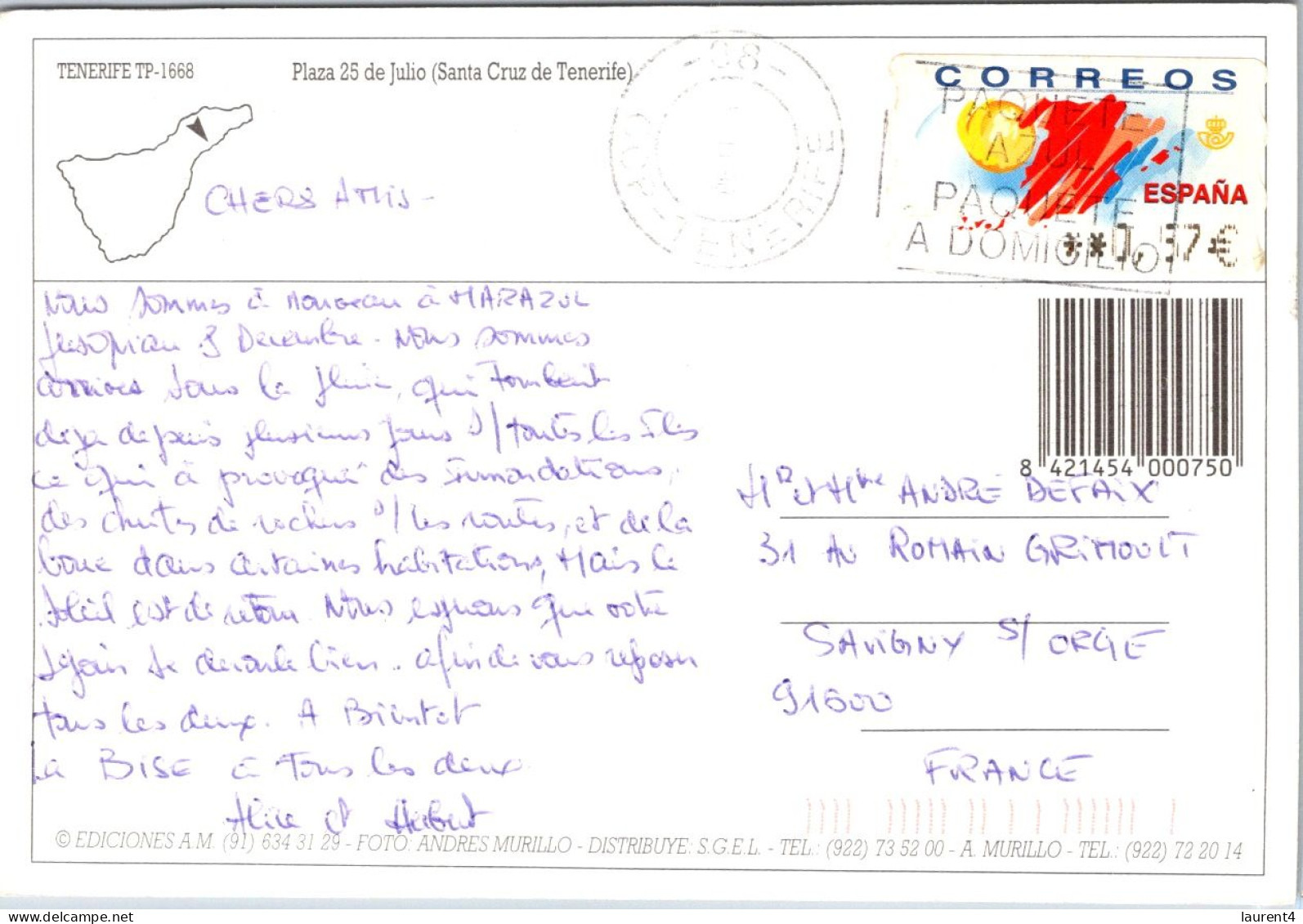 27-4-2024 (3 Z 11) Spain (posted To France 2006) Tenerife - Tenerife