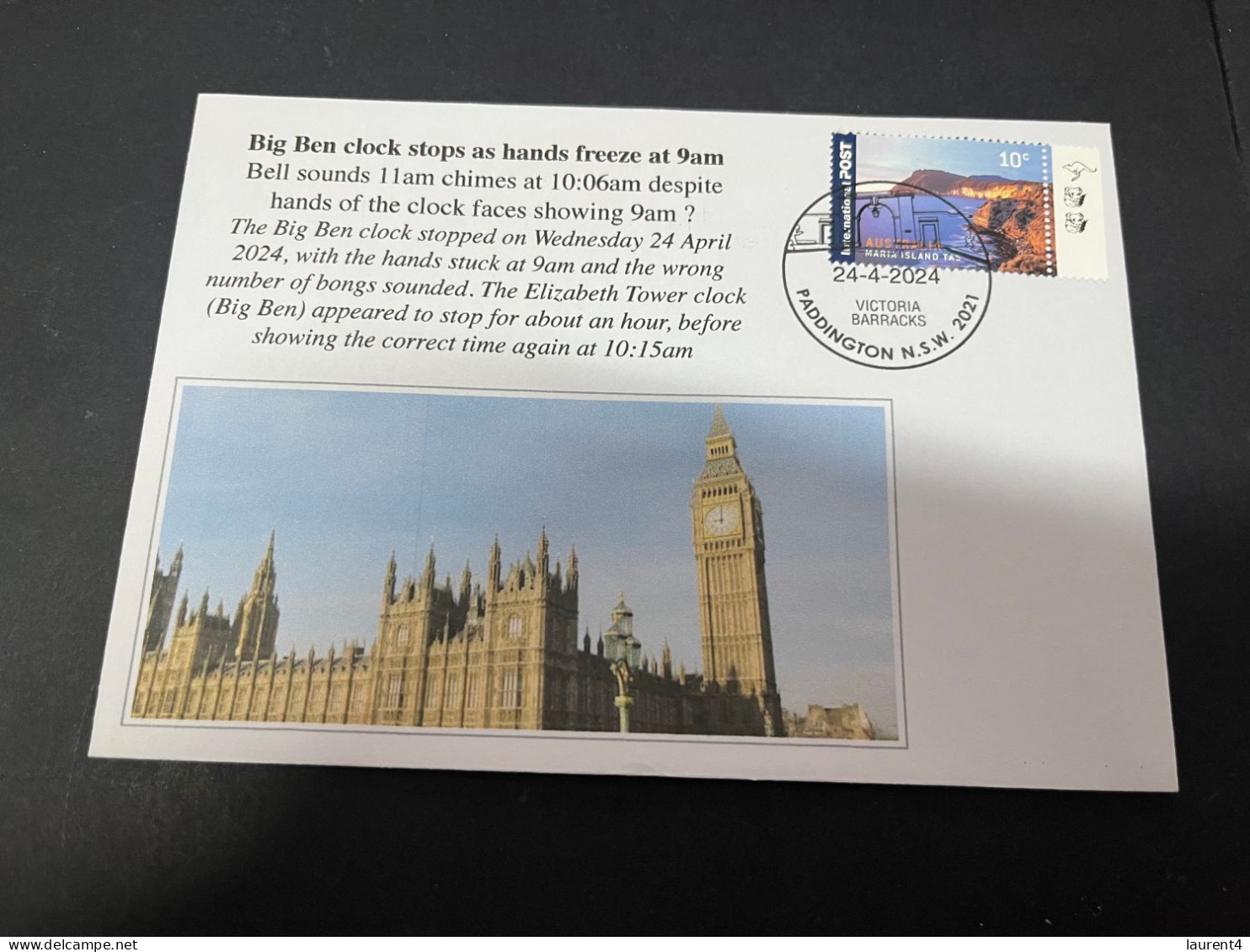 27-4-2024 (3 Z 12) UK - Big Ben Clock Stops As Hand Freeze At 9am (24-4-2024) - Other & Unclassified