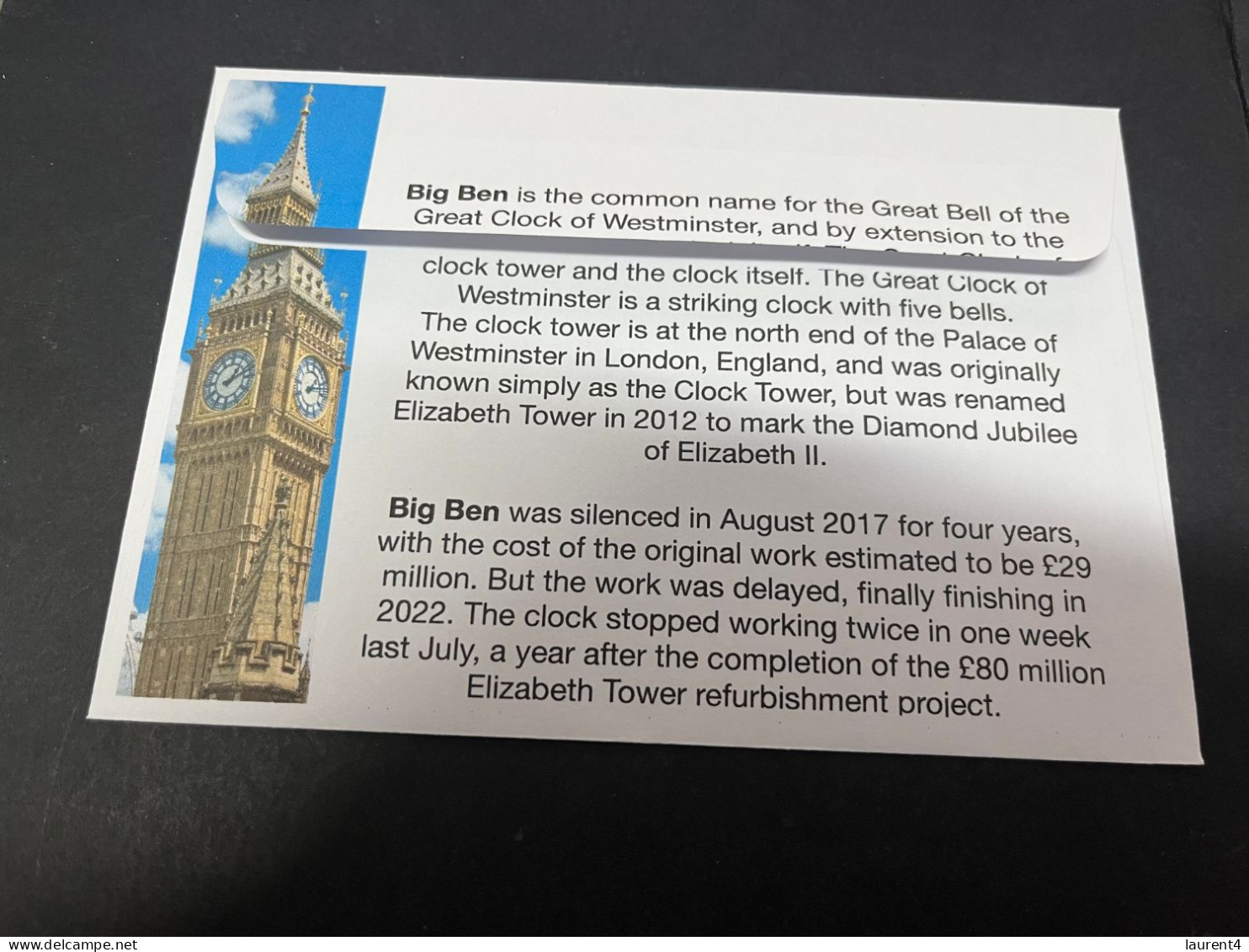 27-4-2024 (3 Z 12) UK - Big Ben Clock Stops As Hand Freeze At 9am (24-4-2024) - Andere & Zonder Classificatie