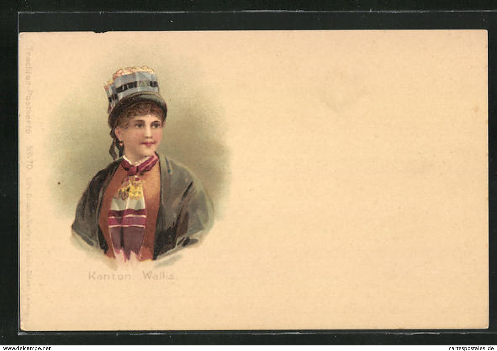 Lithographie Wallis, Frau In Trachtenkleidung  - Non Classés