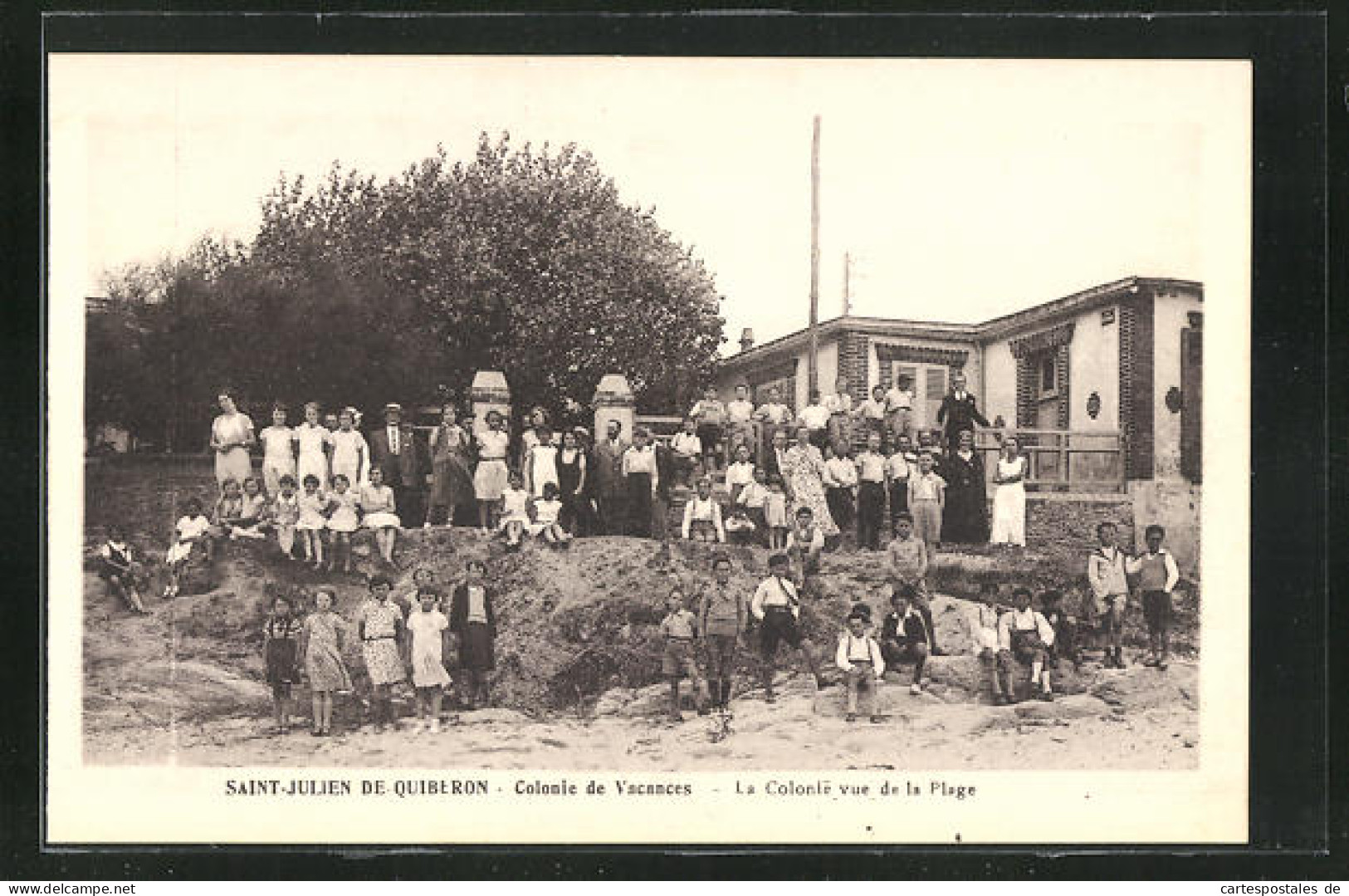 CPA Saint-Julien De Quiberon, Colonie De Yacances, La Colonie Vue De La Plage  - Quiberon