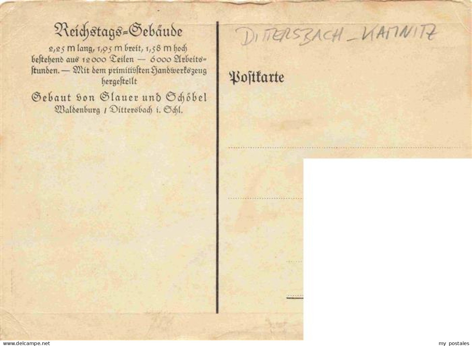 73973236 Dittersbach_Kamnitz_Jetrichovice_CZ Modell Des Reichtagsgebaeudes Von G - República Checa