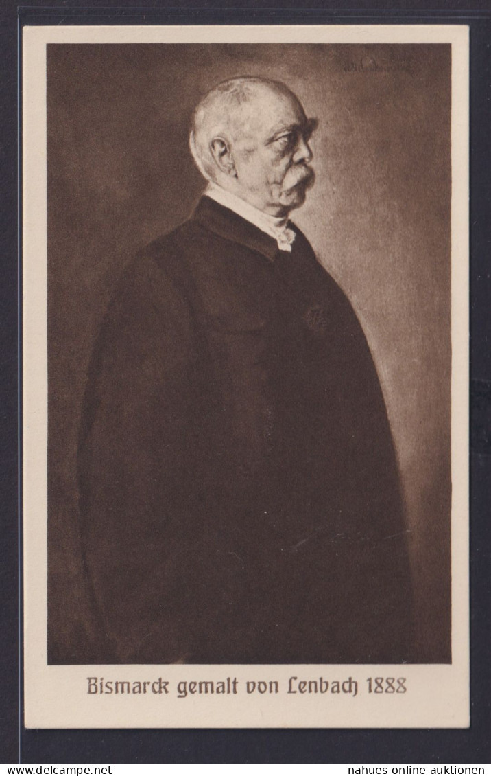 Ansichtskarte Künstlerkarte Porträt Bismarck Von Lenbach 1888 - Hombres Políticos Y Militares