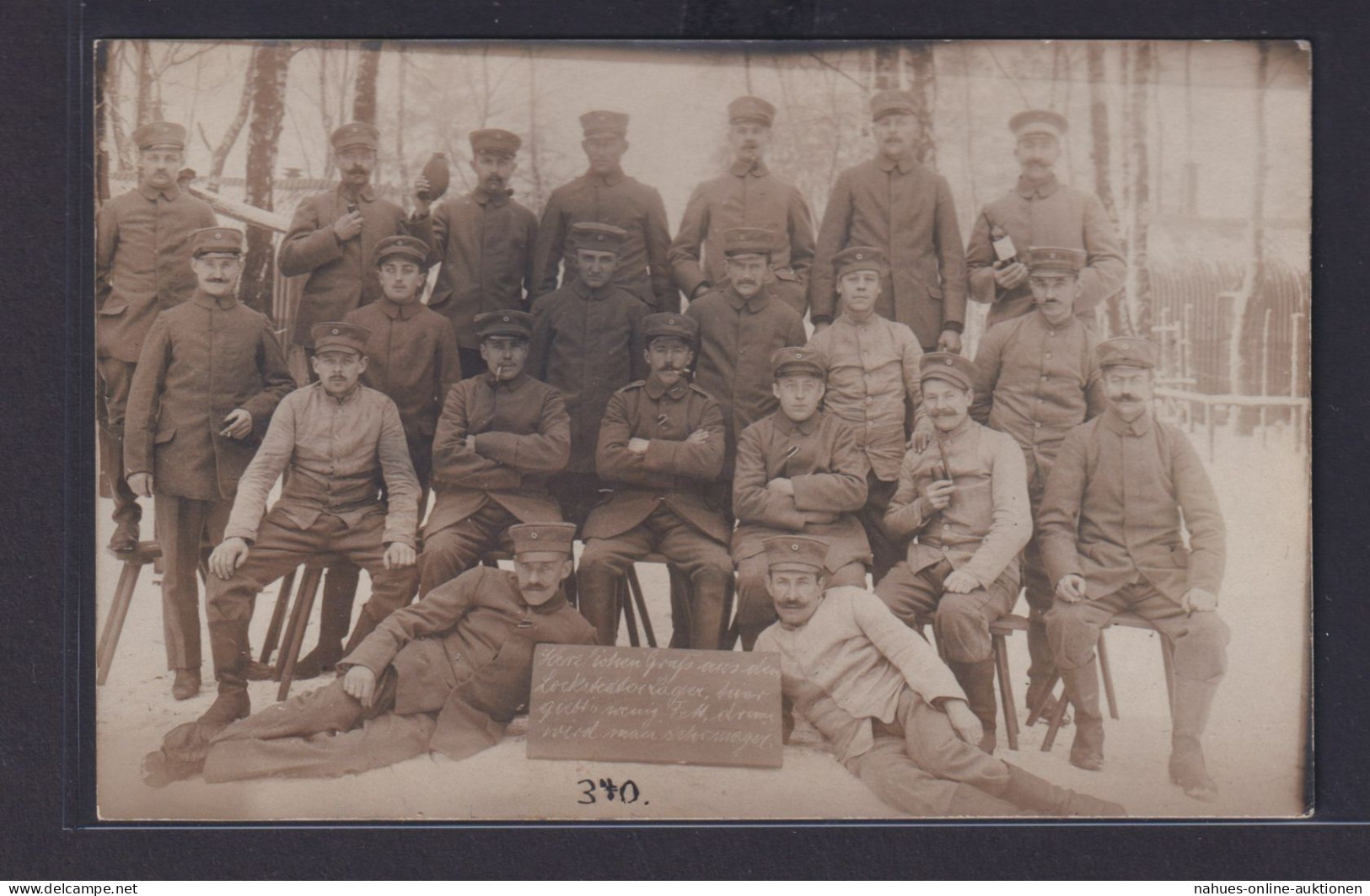 Ansichtskarte Lockstedt Lager Soldaten Kompanie Einheit Photoraph W. Laukühn - 1914-18