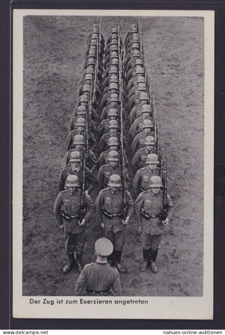 Militaria II Weltkrieg Ansichtskarte Soldaten Kompanie Exerziern Feldpostkarte - Covers & Documents