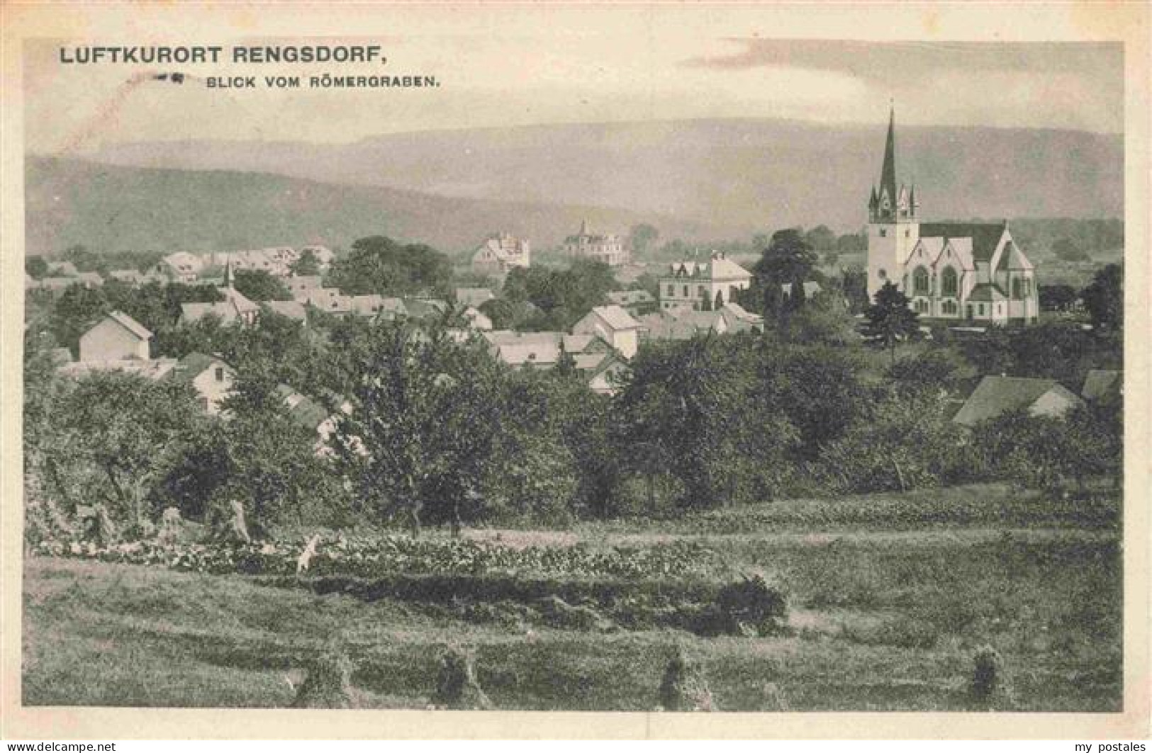 73973171 Rengsdorf Blick Vom Roemergraben Mit Kirche - Sonstige & Ohne Zuordnung