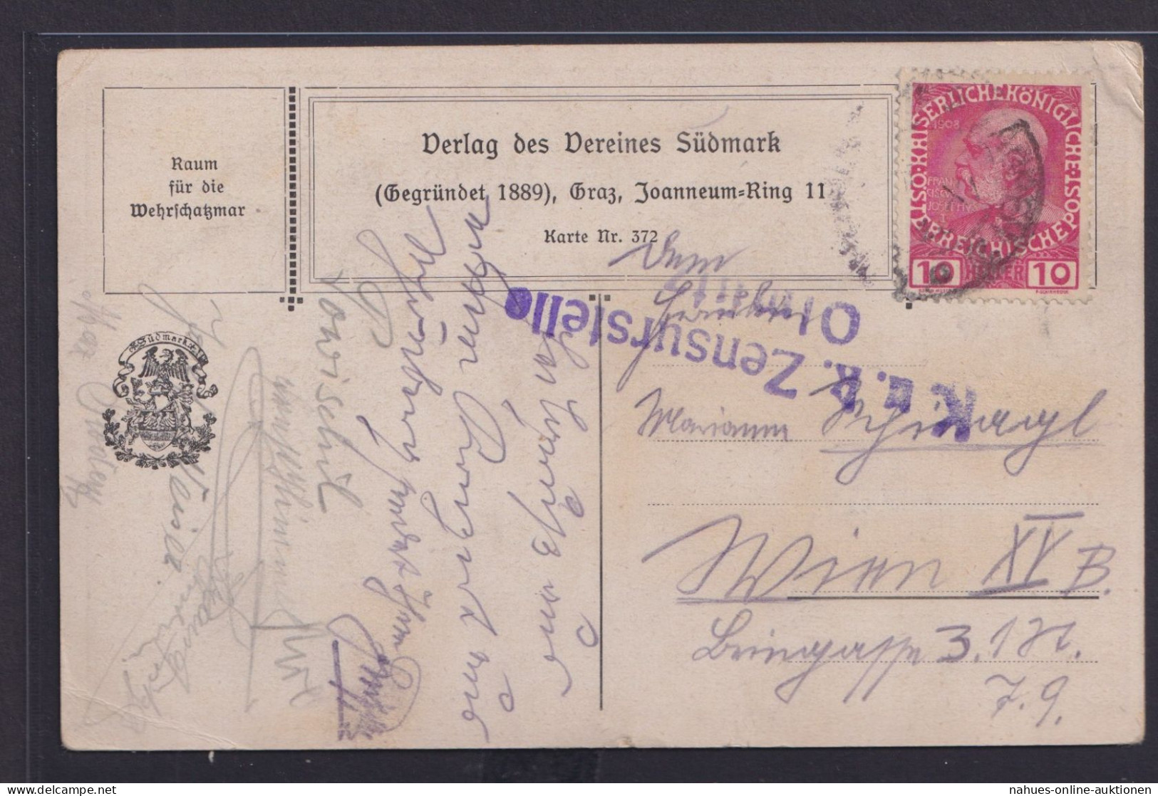 Ansichtskarte Österreich Deutsche Böhmen Künstler Sign. Ritter Nach Wien Stempel - Boehmen Und Maehren