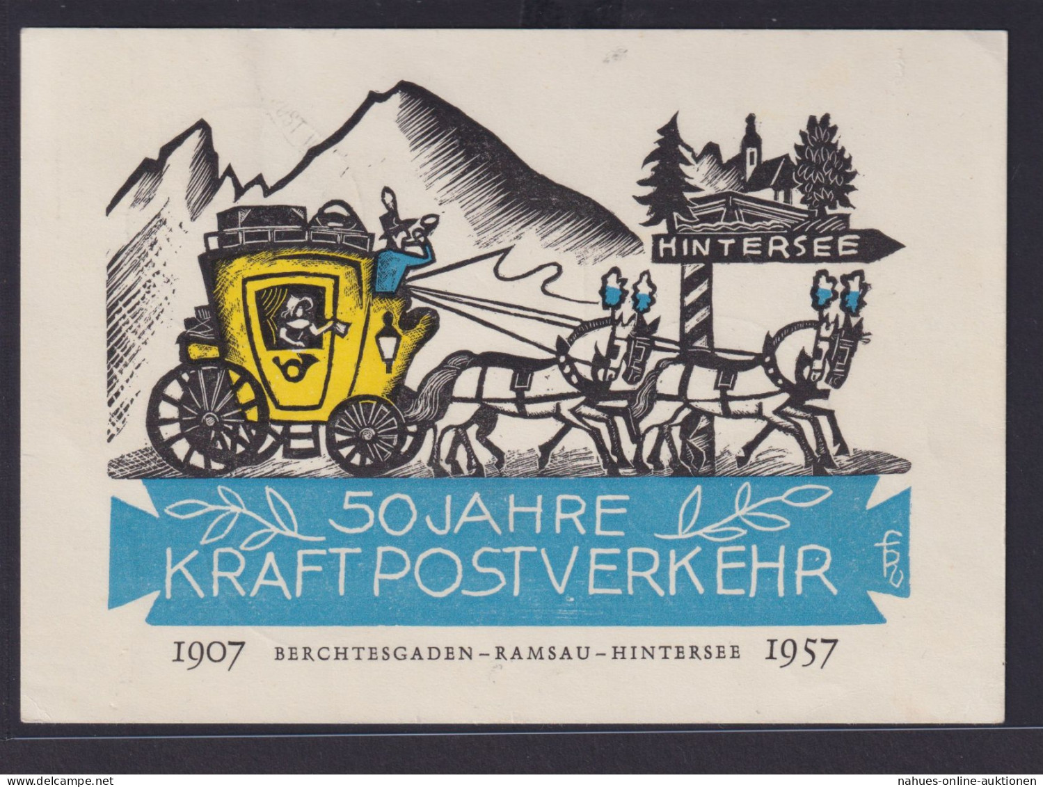 Ansichtskarte Berchtesgaden 50 Jahre Kraftpostverkehr Berchdesgaden Ramsau - Lettres & Documents