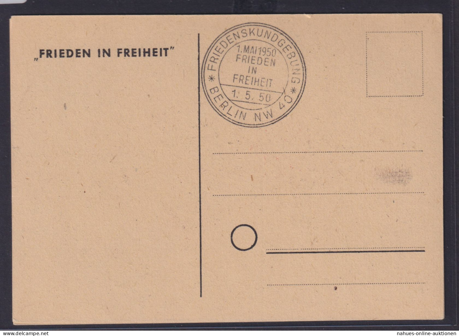 Ansichtskarte Berlin Friedenskundgebung Berliner Bär 1.Mai Frieden Freiheit - Lettres & Documents