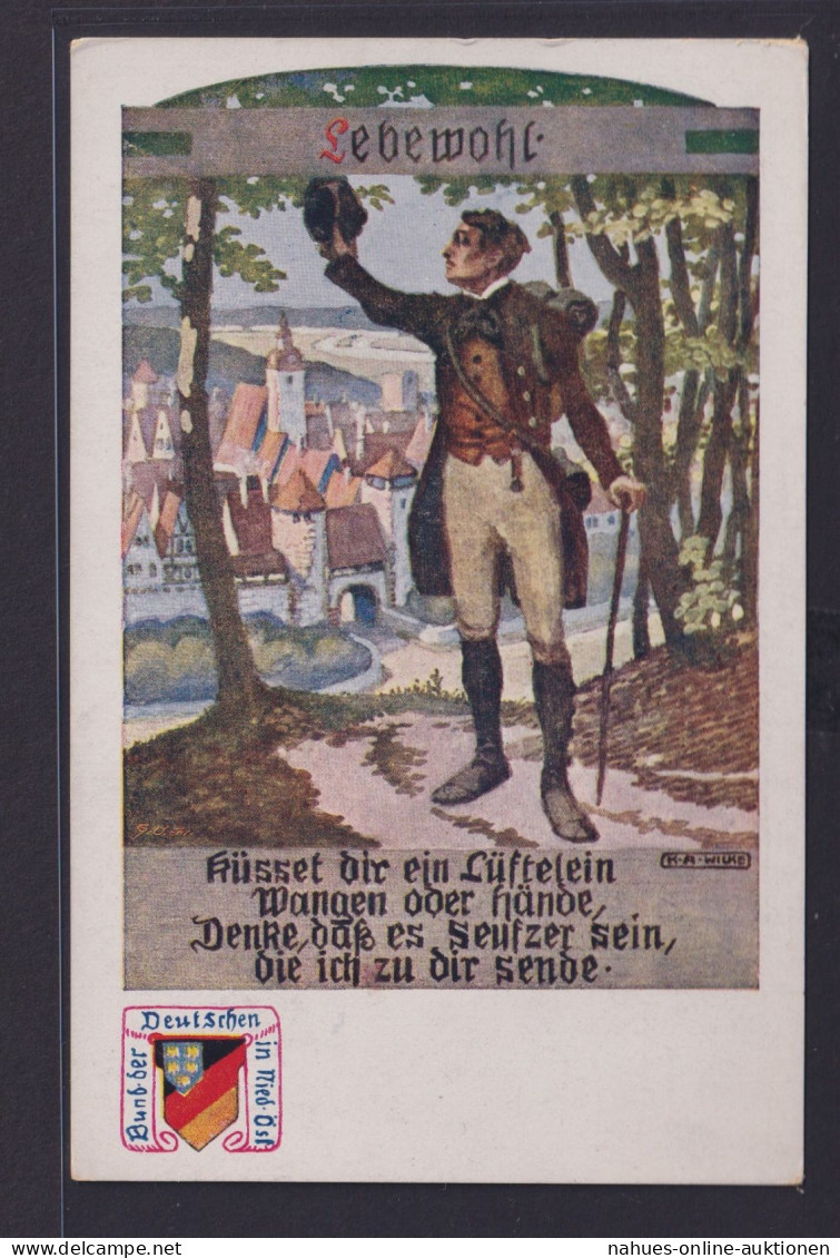 Ansichtskarte Österreich Deutsche Böhmen Künstler Sign. Soldat Lebwohl - Böhmen Und Mähren
