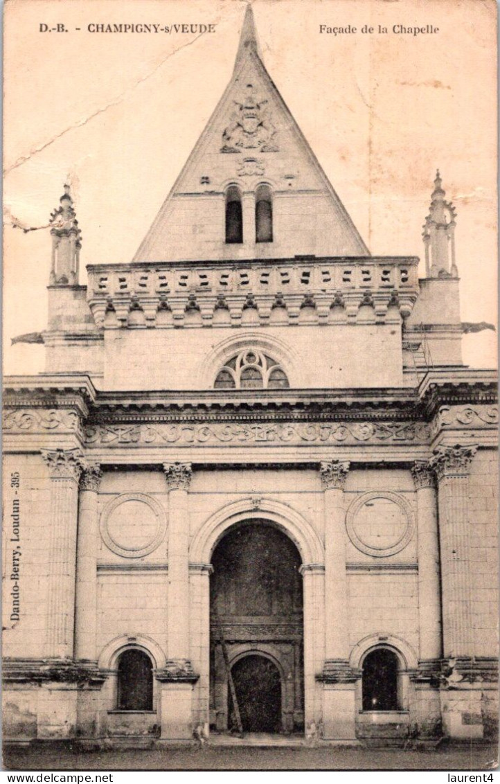 27-4-2024 (3 Z 13) VERY OLD (b/w) (posted 1907 - As Seen On Scan) France - Chapelle De Champigny S/Veude - Eglises Et Cathédrales