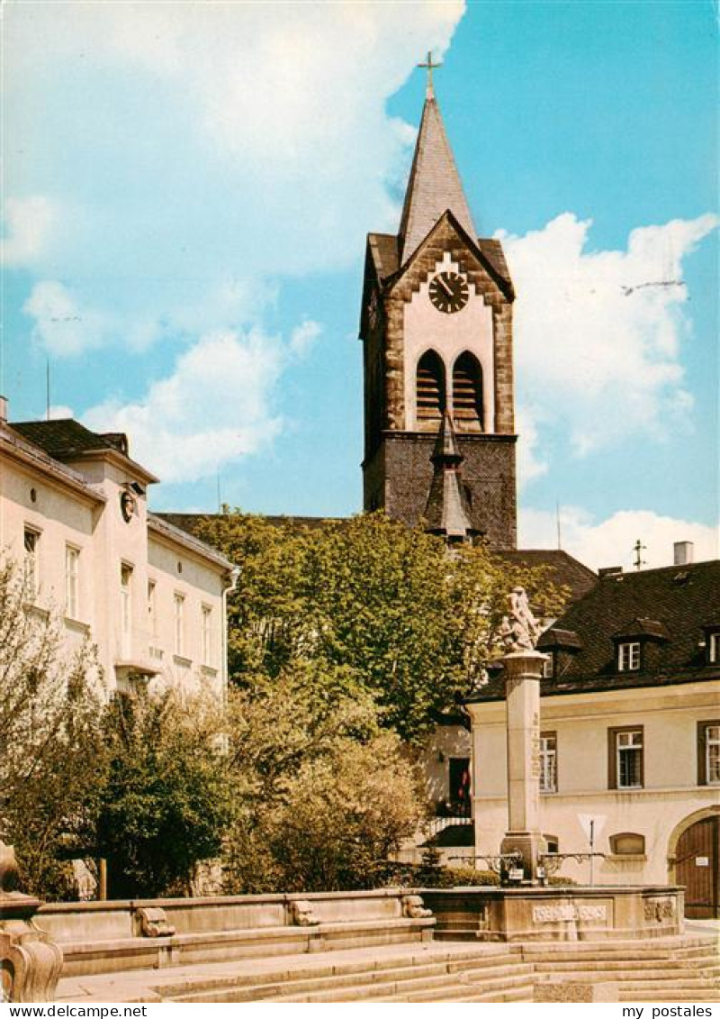 73941255 Helmbrechts_Oberfranken Ortszentrum Kirche Brunnen - Helmbrechts