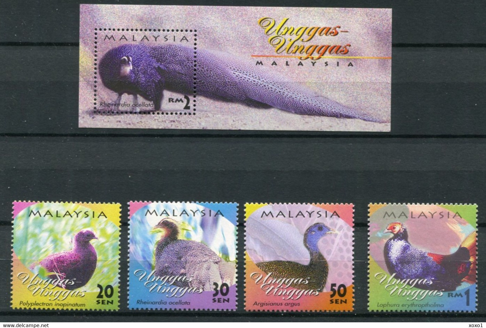 Malaysia 2000 MiNr. 915 - 919(Block 42)  Birds, Pheasants 4 V+ S\sh  MNH** 7.60 € - Gallinaceans & Pheasants