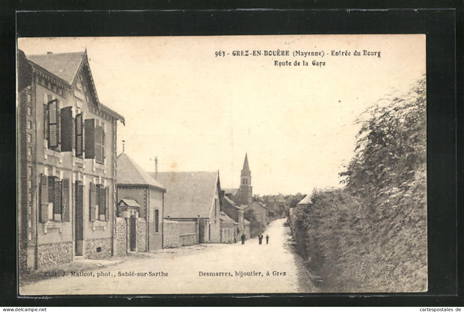 CPA Grez-en-Bouere, Entree Du Bourg, Route De La Gare  - Sonstige & Ohne Zuordnung