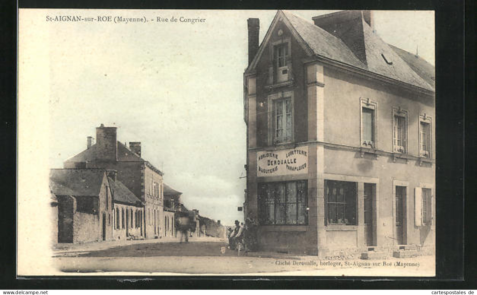 CPA St-Aignan-sur-Roe, Rue De Congrier, Vue De La Rue  - Andere & Zonder Classificatie