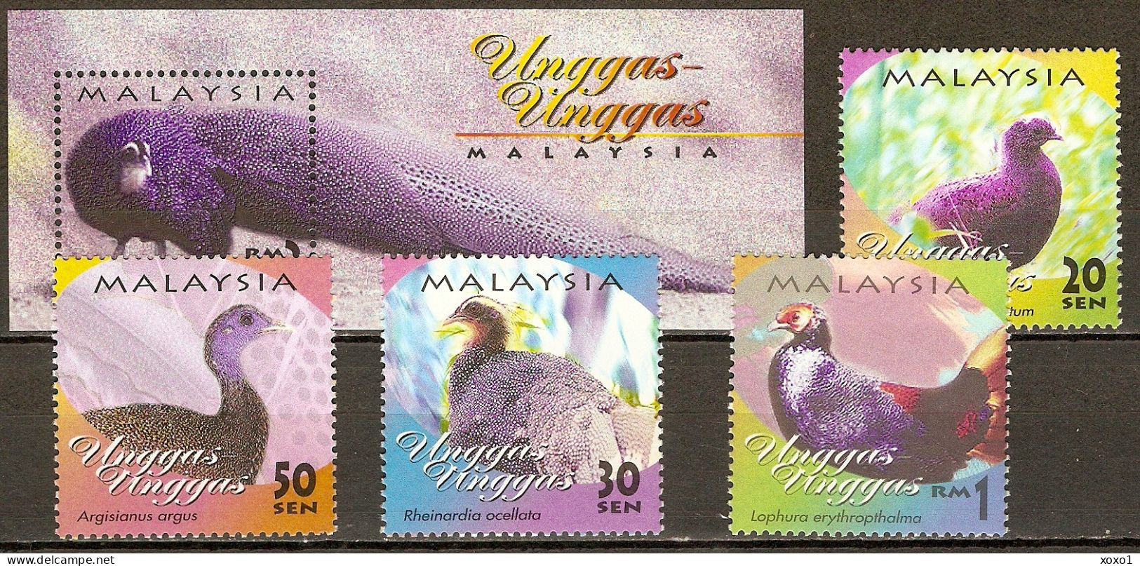 Malaysia 2000 MiNr. 915 - 919(Block 42)  Birds, Pheasants 4 V+ S\sh  MNH** 7.60 € - Malasia (1964-...)