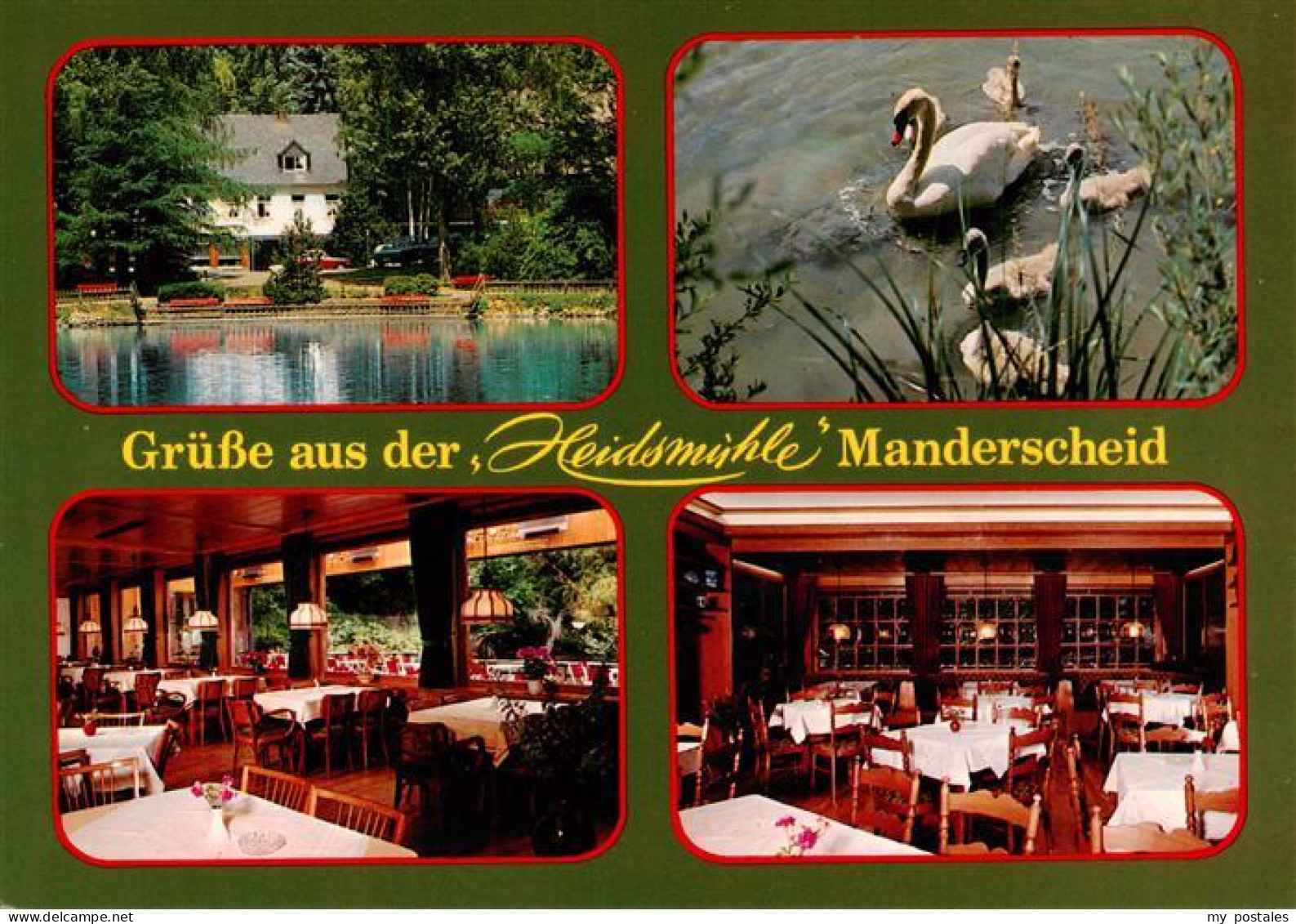 73900007 Manderscheid Eifel Cafe Restaurant Hotel Heidsmuehle Gastraeume Schwane - Manderscheid