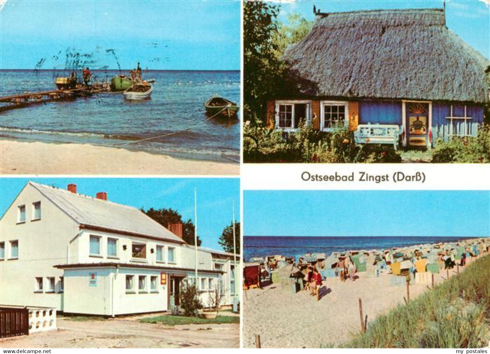 73899984 Zingst Ostseebad Fischereistrand Rohrdachkate FDGB Erholungsheim Strand - Zingst