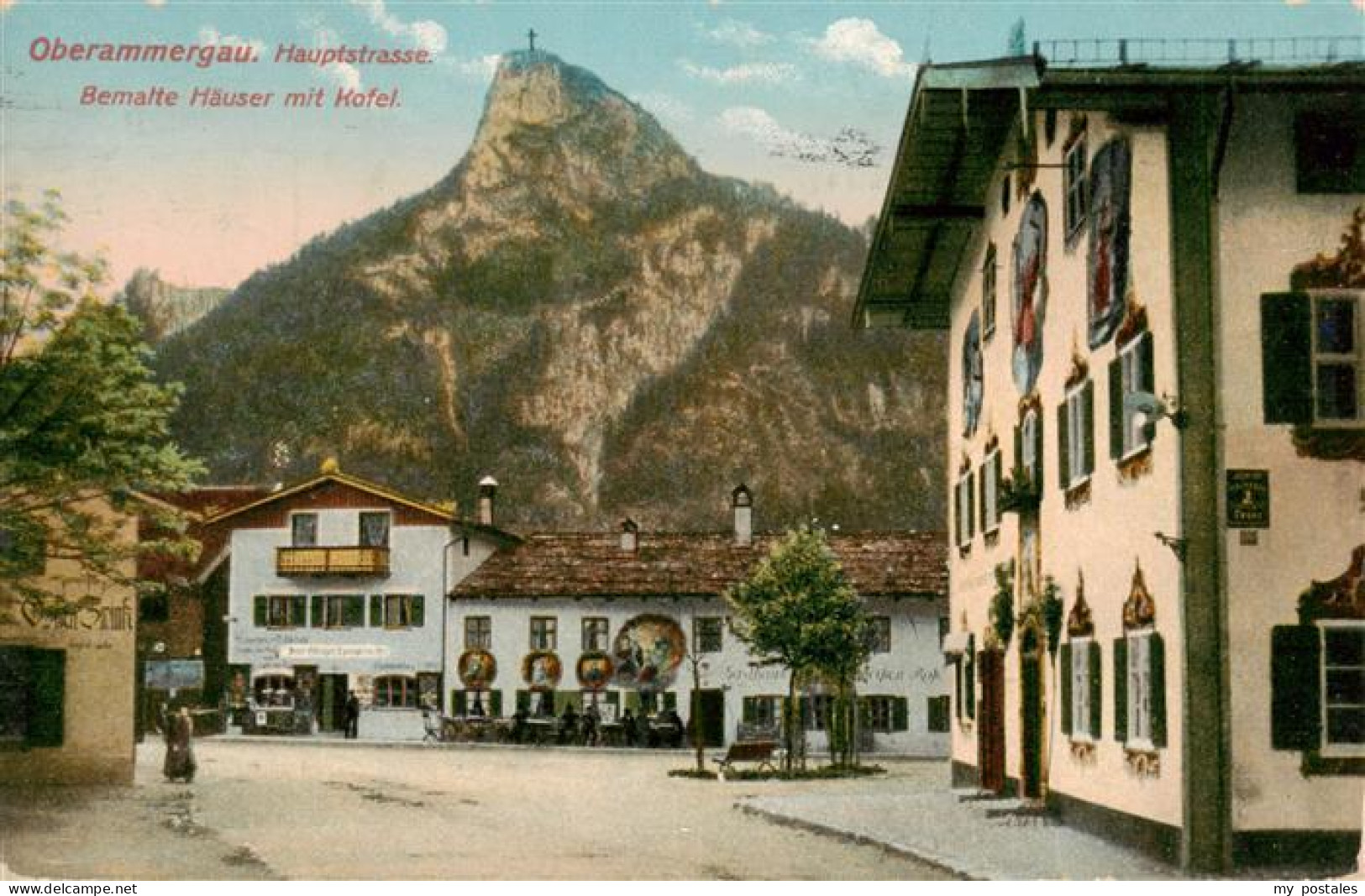 73899961 Oberammergau Hauptstrasse Bemalte Haeuser Mit Kofel Oberammergau - Oberammergau