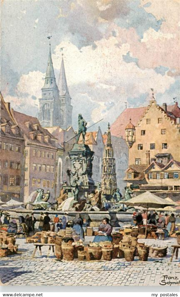 73899910 Nuernberg Neptunbrunnen Mit Marktplatz Nuernberg - Nuernberg