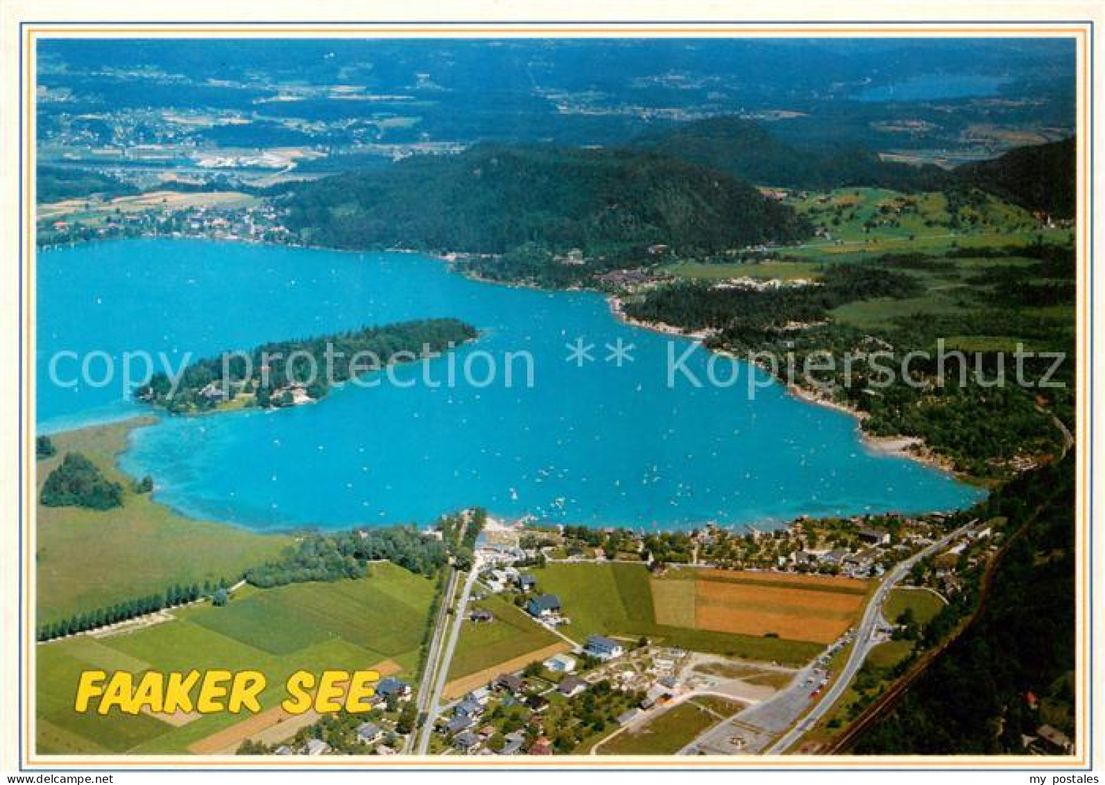 73862035 Faakersee Kaernten AT Fliegeraufnahme Sandbank Mit Strandcamping  - Other & Unclassified