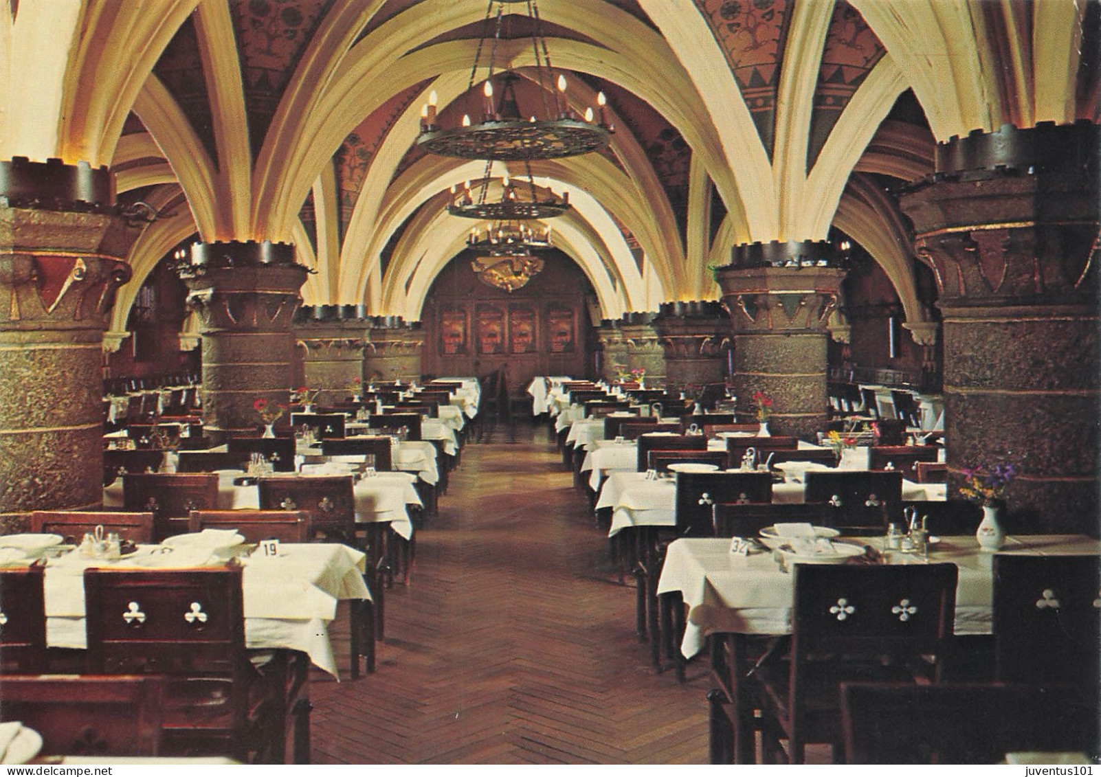 CPSM Gent St. Baafsplein Restaurant Tea-Room Café Raadskelder Anno 1425-Timbre     L2873 - Gent