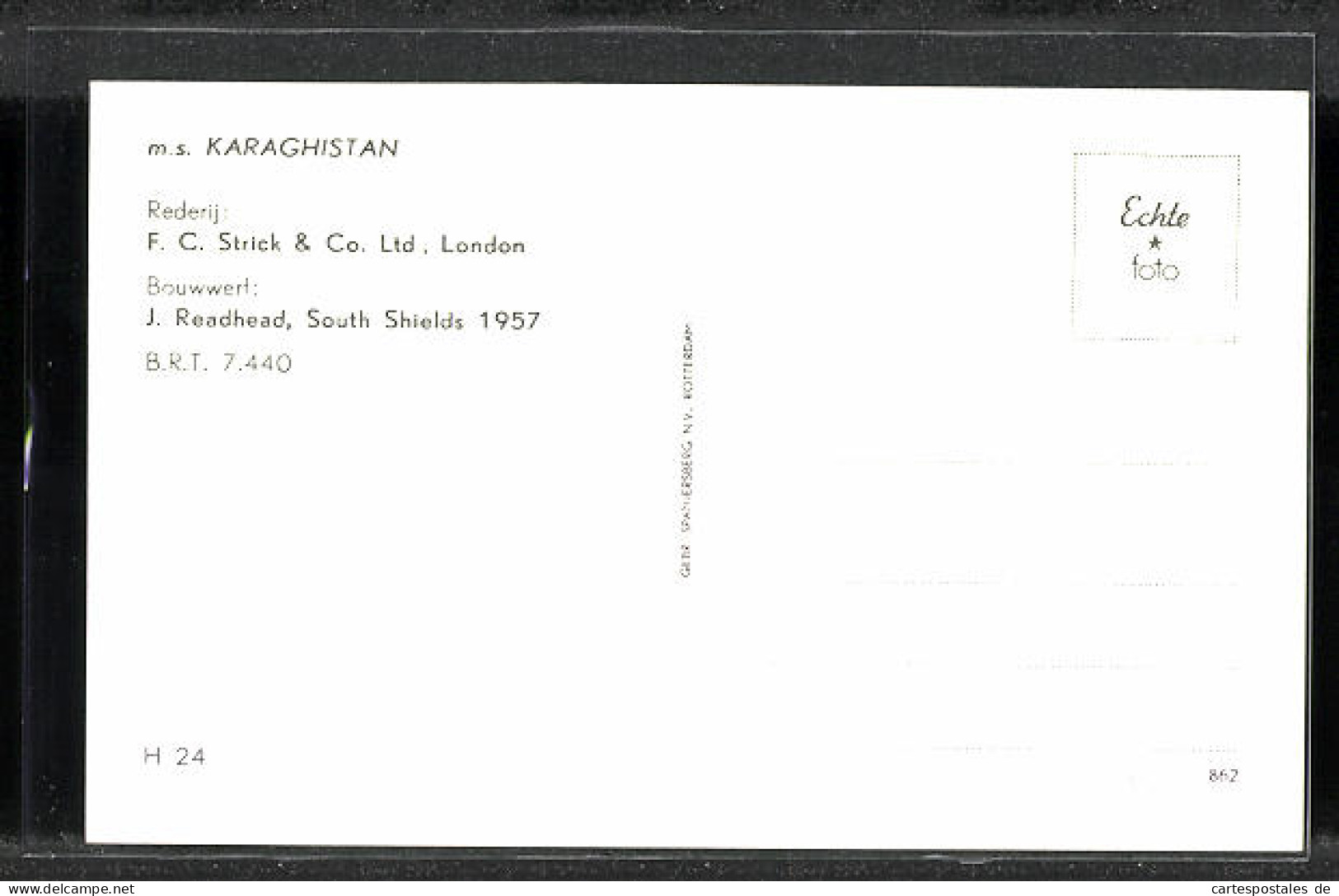 AK Passagierschiff MS Karaghistan, F. C. Strick & Co. Ltd. London  - Paquebots