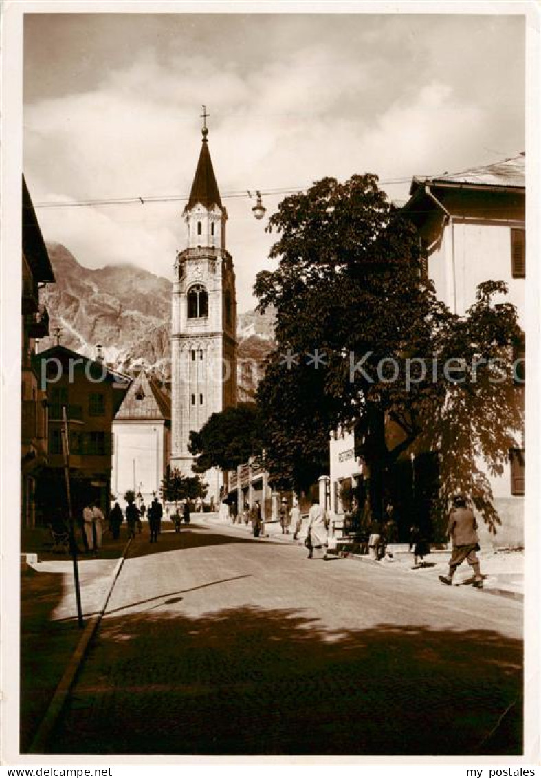 73821933 Cortina D Ampezzo IT Dorfstrasse Mit Kirche  - Other & Unclassified