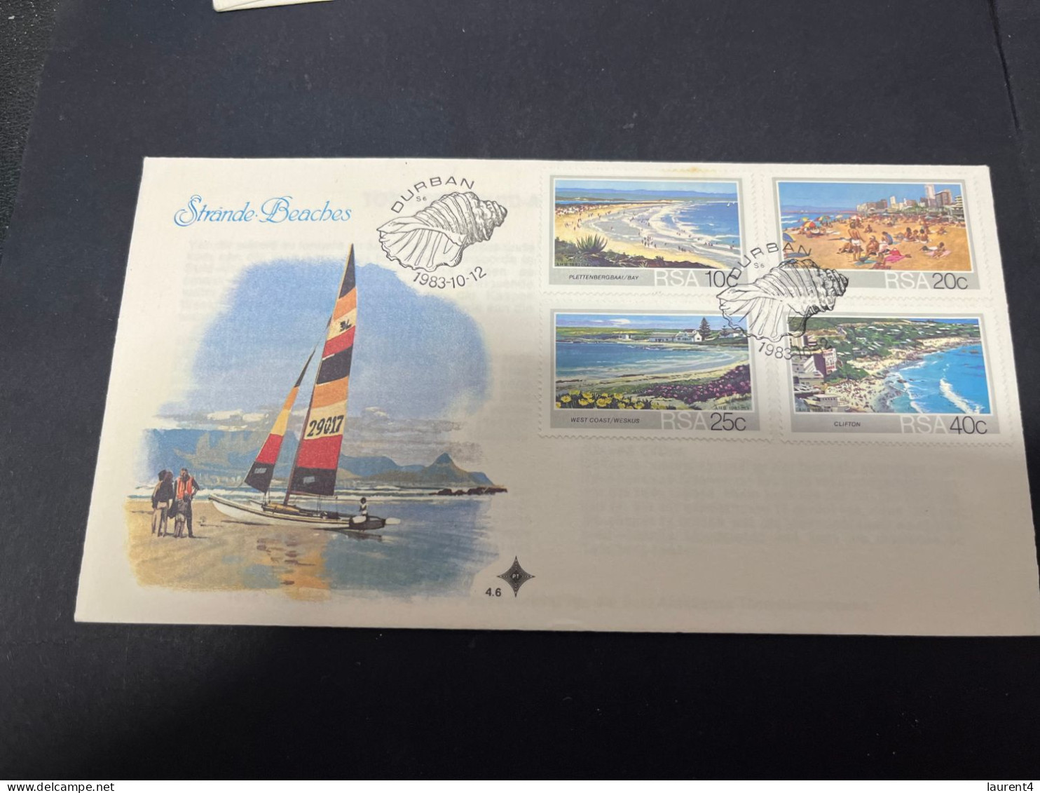 27-4-2024 (3 Z 14) FDC - South Africa (RSA) 1983 (beaches With Seashell Special Postmark) (including Insert) - FDC