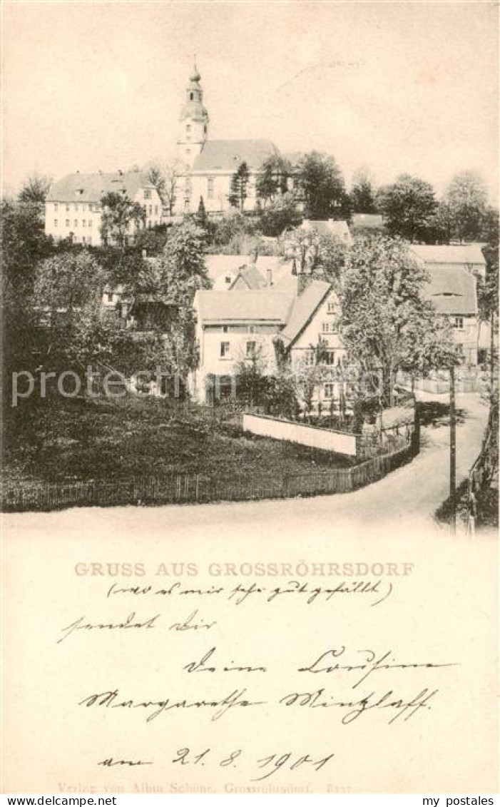 73821706 Grossroehrsdorf Sachsen Teilansicht Mit Kirche Grossroehrsdorf Sachsen - Grossroehrsdorf