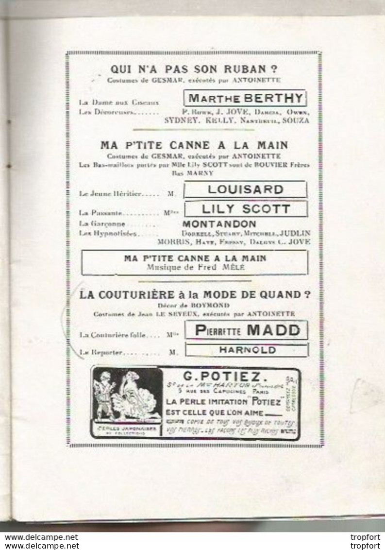 BB / Vintage / Old french program theater 1923 // Programme théâtre Couv GESMAR / CASINO de Paris ON DIT CA ! //