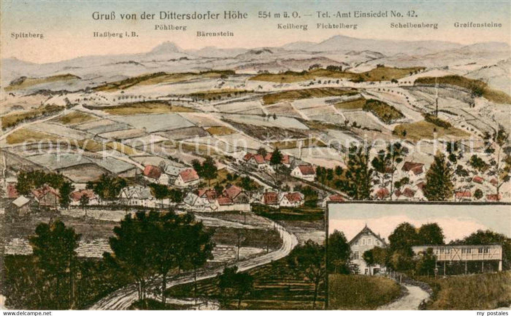 73821568 Dittersdorf Loessnitz Erzgebirge Panorama Von Der Dittersdorfer Hoehe D - Altri & Non Classificati