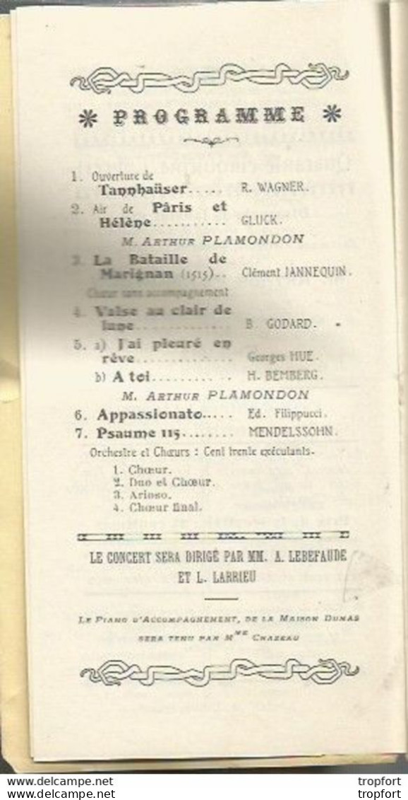 PO / Vintage / Old French Program / RARE Programme Concert ANGOULEME 1909 - Programma's