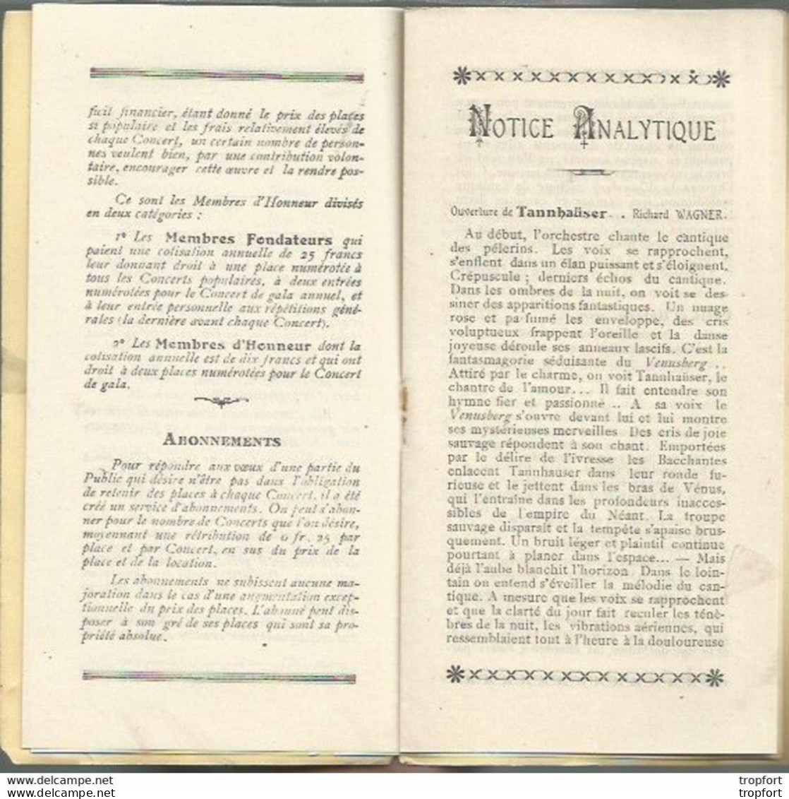 PO / Vintage / Old French Program / RARE Programme Concert ANGOULEME 1909 - Programs