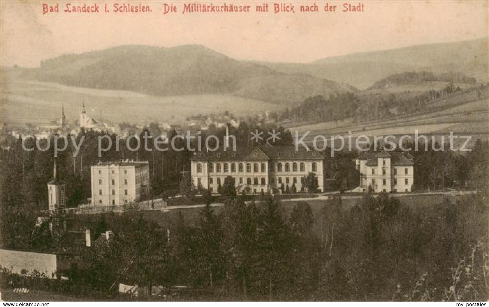 73821495 Bad Landeck Schlesien PL Die Militaerkurhaeuser Mit Blick Zur Stadt  - Poland