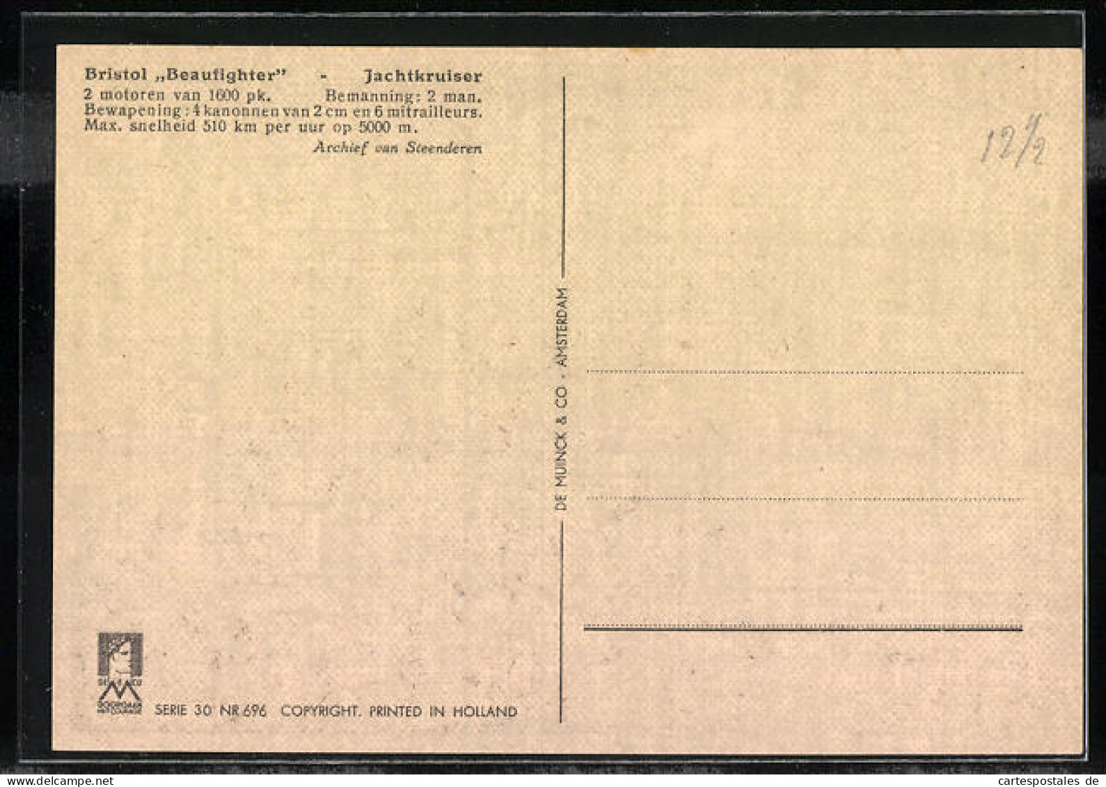 Künstler-AK Kampfflugzeug Vom Typ Bristol Beaufighter  - 1939-1945: 2de Wereldoorlog