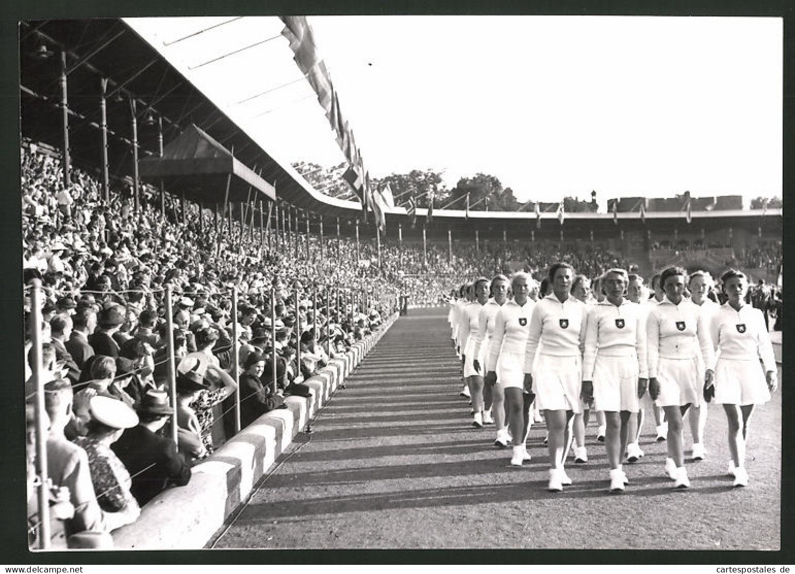Fotografie Ansicht Stockholm, Eröffnungsfeier Der Lingiade Im Stadion 1939  - Sport