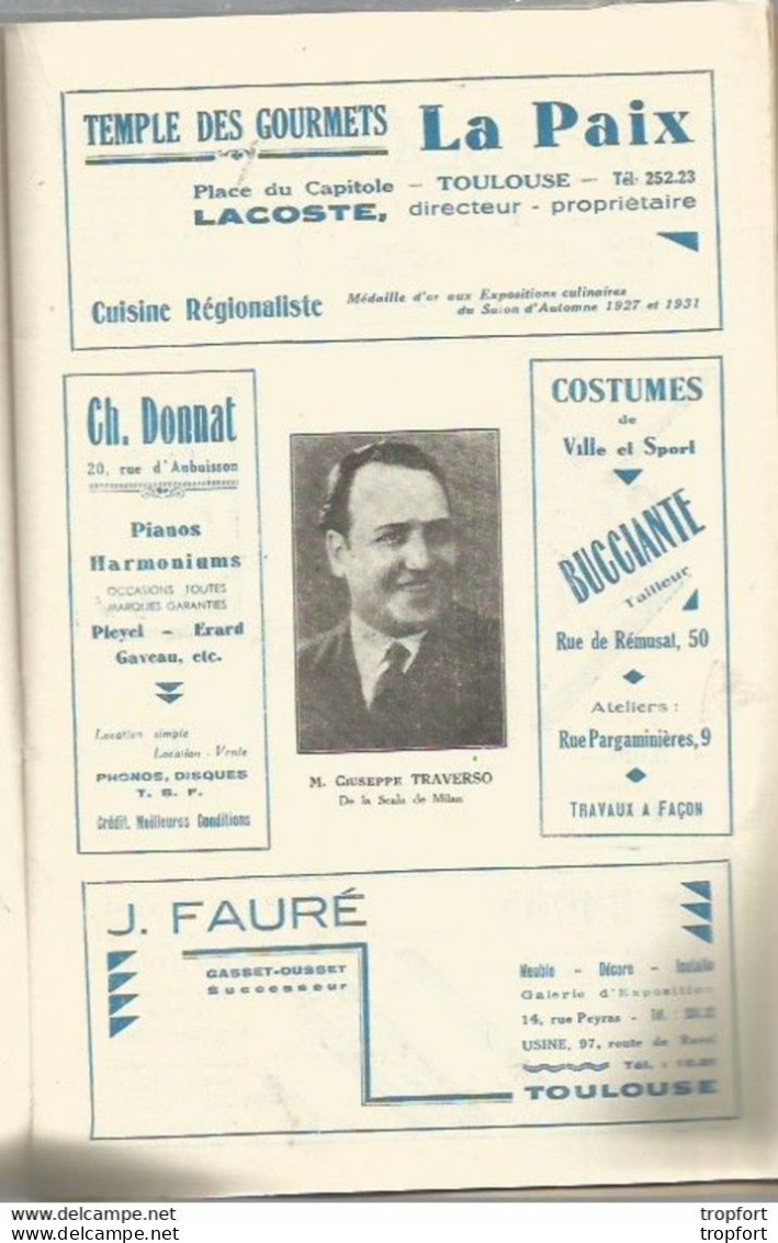 XJ // Vintage // Old French Theater Program 1934 / Programme Théâtre CAPITOLE TOULOUSE Couchette N 3 DOR - Programma's