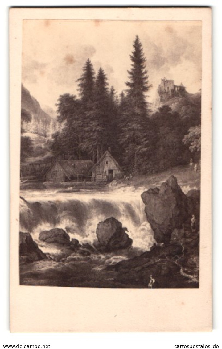 Fotografie Everdinger, Nr. 531, Gebirgslandschaft Mit Wasserfall  - Andere & Zonder Classificatie