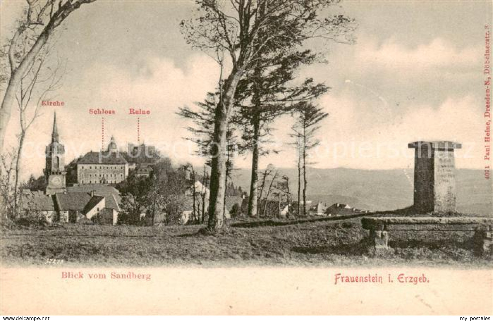 73821401 Frauenstein Brand-Erbisdorf Osterzgebirge Blick Vom Sandberg Denkmal Ki - Brand-Erbisdorf