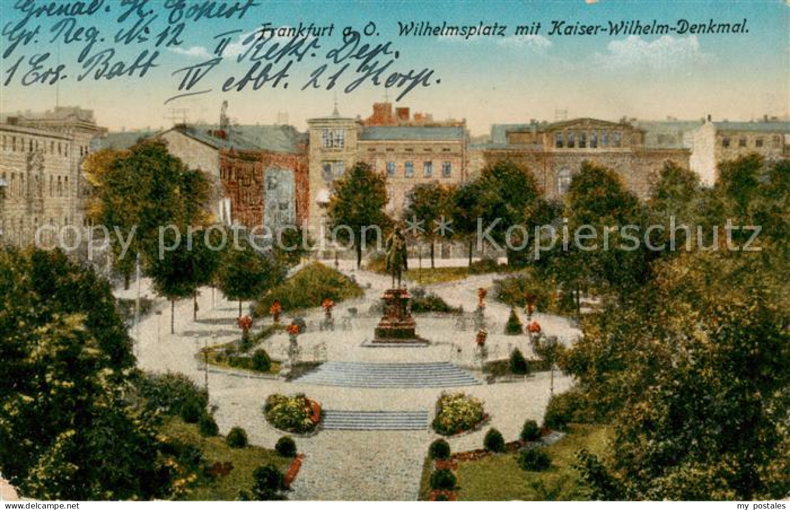 73821316 Frankfurt Oder Wilhelmsplatz Mit Kaiser Wilhelm Denkmal Feldpost Frankf - Frankfurt A. D. Oder